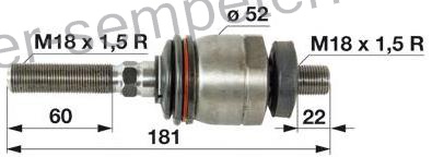 ZGLOB VOLANA AKSIALNI M18x1.5D / M18x1.5D MF - MASSEY FERGUSON