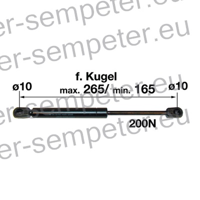 AMORTIZER KABINE L=265 F=200N SAME - SLH