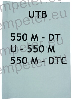 KATALOG TRAKTOR UTB 550MDT - U550M - 550MDTC (cod520082 - 800258 - 820187)