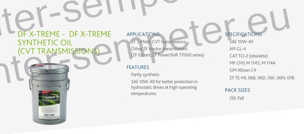 OLJE SDF X - treme oil (menjalnik ZF S - MATIC) 1/20L 10W - 40