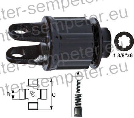 PRIKLJUČEK KARDANA ZUNANJI S SKLOPKO PREOBREMENITVE 1 3/8" 1500Nm - T5