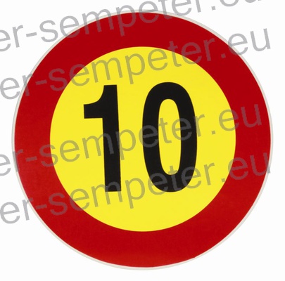 NALEPKA glej 951226 OMEJITVE HITROSTI 10 SIP