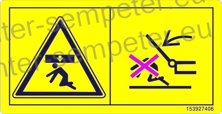 NALEPKA VARNOSTNA NE ZADRSE V PODROČJE PRAZNENJA KESONA SIP