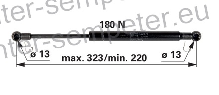 AMORTIZER KABINE L=324 F=180N NEW HOLLANF FIAT