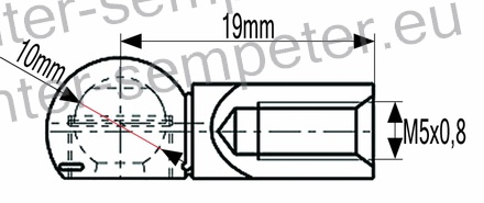 PRIKLJUČEK AMORTIZERJA kovinski M5 FI BUČKE = 10mm; L=19mm