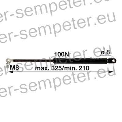 AMORTIZER KABINE L=325 F=100N DEUTZ FAHR JOHN DEERE