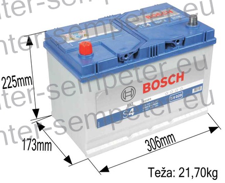 AKUMULATOR BOSCH 95Ah 830A +Levo SILVER S4