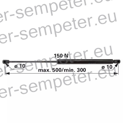 AMORTIZER KABINE VRAT L=500 F=150N FENDT