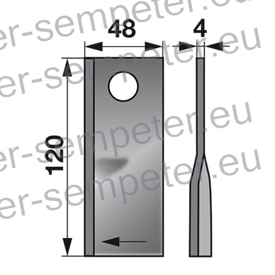 NOŽ KOSILNICE LEVI 120mm VICON