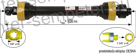 KARDAN PRIKLJUČKA S SKLOPKO PROSTOTEKOČO DESNO kpl SIP SPT