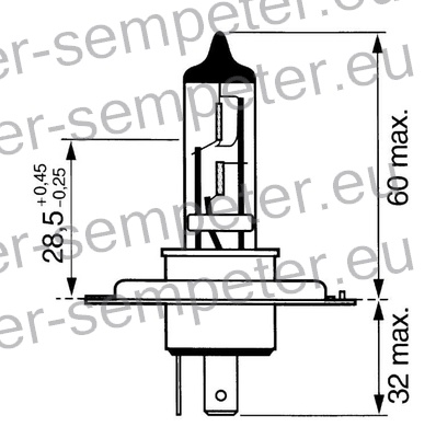 ŽARNICA H4 12V 60/55W P43T
