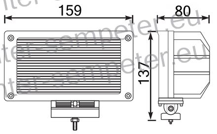 ŽAROMET LED 3100Lm DELOVEN MALI OGLAT 159x137x80 9 - 30V flood svetloba IP67 dolžina kabla 45cm