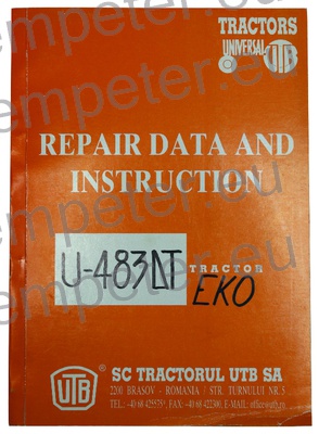 KATALOG TRAKTORJA PRIROČNIK ZA VZDRŽEVANJE TRAKTORJA UTB U483DT EKO