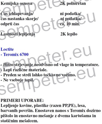 LEPILO LOCTITE TEROMIX 6700 TEROSON 250ml