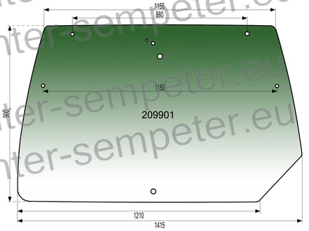 STEKLO KABINE ZADAJ zgoraj (tonirano zeleno) KABINA MK III DEUTZ FAHR