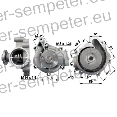 ČRPALKA VODE DEUTZ FAHR DEUTZ FAHR Agrotron 4.70 - 4.80 - 4.85 - 4.95 - 6.30 - 6.45 - 80 - 85 - 90 - 100 - 105 - 106 - 110 - 115 - Agroplus 78 - 85 - 95 - 100 TIPI MOTORJA:BF4L101 2E - BF4M1012E - BF6M1012E