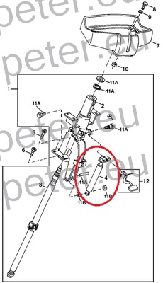 AMORTIZER ARMATURNE PLOŠČE VOLANA V KABINI JD - JOHN DEERE 6400