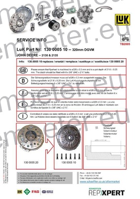 KOŠ SKLOPKE fi=300 z=23 LUK JOHN DEERE 2130, 2135, 2640, 2840, 3030, 3120, 3130, 3135