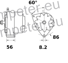 ALTERNATOR MOTORJA 14V 120A IA1082 AAK4346 ISKRA