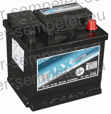 AKUMULATOR 4Max 12V 44Ah 360A +Desno ECOLINE Dimenzije: Dolžina: 210mm Širina: 175mm Višina: 190mm Tip podnožja: B13 Teža: 12,20kg