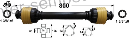 KARDAN PRIKLJUČKA DIREKTNI T7 l=800mm