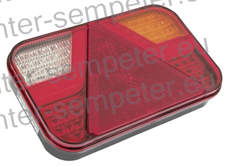 SVETILKA STOP LED desna 220x136x35mm FUNKCIJE: pozicija, smerokaz, stop, osvetlitev tablice, meglenka, vzvratna vožnja AJ.BA