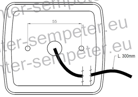 SVETILKA STOP led UNIVERZALNA 105x95mm razmak med vijaki za pritrditev: 55mm dolžina kabla je cca. 30cm AJ.BA