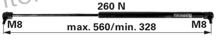 AMORTIZER KABINE L=560 F=260N FIAT