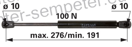 AMORTIZER KABINE L=275 PP - PP F=100N LIFT O MAT STABILUS