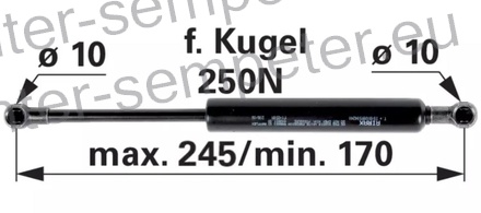 AMORTIZER KABINE L=245 F=250N JOHN DEERE