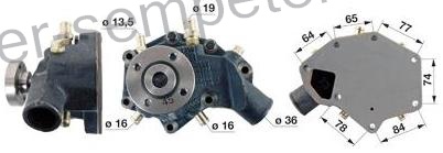 ČRPALKA VODE JOHN DEERE 3100 - 3200 - 3200X - 3300 - 3300X - 3400 - 3400X - 3110 - 3210 - 3210X - 3310 - 3310X - 3410 - 3410X TIPI MOTORJA:3029D - 4039D - 4045D - 4039T