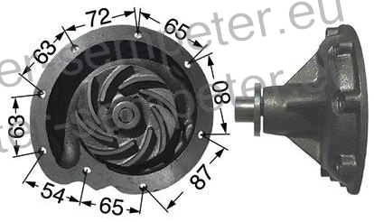 ČRPALKA VODE TURBINA CASE 685 - 785 - 885 - 695 - 795 - 895 - 995 - 3210 - 3220 - 3230 - 4210 - 4220 - 4230 - 4240