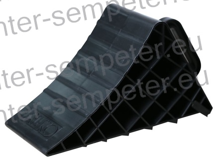 ZAGOZDA KOLESA PVC (črna) do 5000kg tip UK 46 K dimenzije: 343x160x190mm dolžina:343mm, širina:160mm, višina:190mm teža:1.85kg STANDARD DIN76051