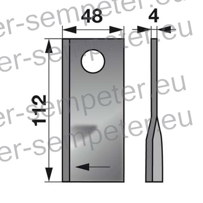 NOŽ KOSILNICE DESNI 112mm FELLA