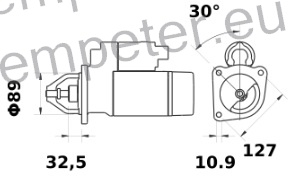 ZAGANJAČ reduktorski 12V 3.2kW Z=10 IS1208 AZE4165 ISKRA - LETRIKA - MAHLE