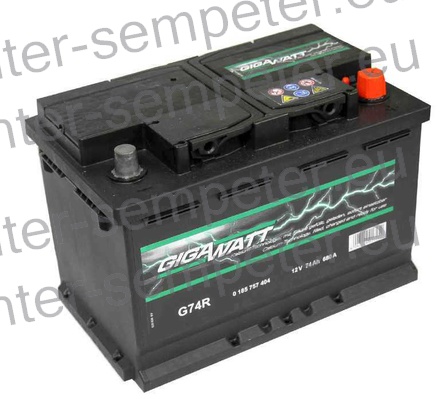 AKUMULATOR GIGAWATT 74Ah 680A 12V +Desno plus