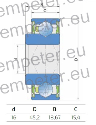 LEŽAJ KROGLIČNI 06C04 - 2Z FKL