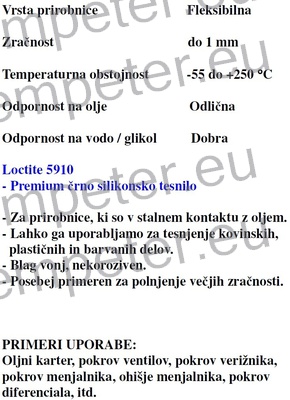 MASA TESNILNA LOCTITE 5910 1/80ml ULTRA BLACK LOCTITE