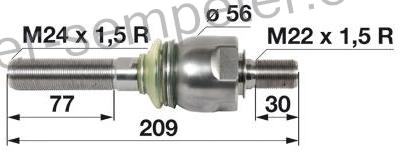 ZGLOB VOLANA AKSIALNI M24x1.5D / M22x1.5D JOHN DEERE