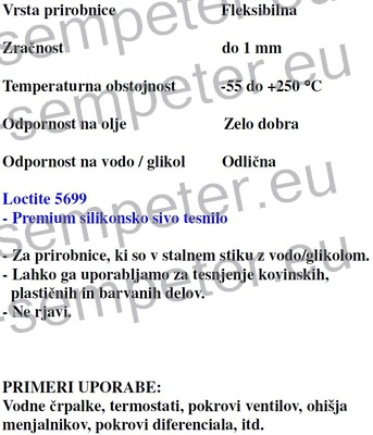 MASA TESNILNA LOCTITE 5699 ULTRA GREY 1/80ml