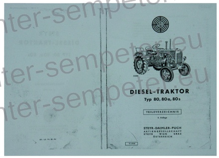 KATALOG DIESEL TRAKTOR STEYR Typ 80 - 80a - 80s