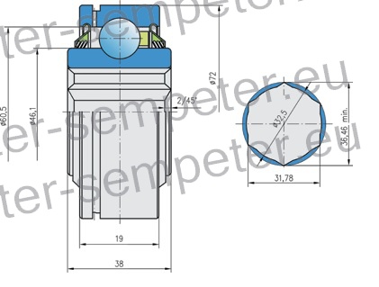 LEŽAJ FKL KROGLIČNI šest oglata luknja G207 KPP3 AH16