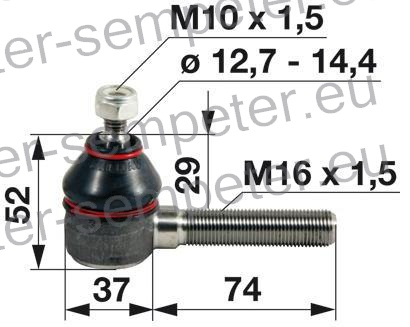 ZGLOB VOLANA M16x1.5D K12.7/14.4 DEUTZ FAHR D 25, D 30, D 3006, D 40, D 40 L, D 40 S, D 4006