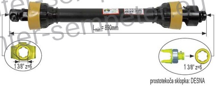 KARDAN PRIKLJUČKA S SKLOPKO PROSTOTEKOČO DESNO kpl SIP SPT