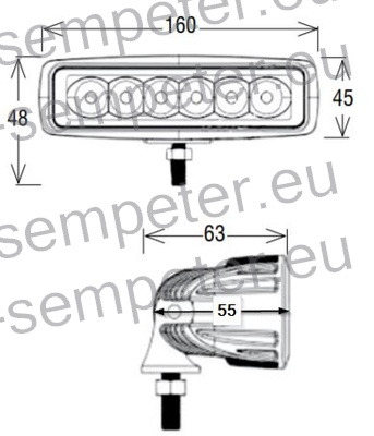 ŽAROMET LED bela 18W 160x45