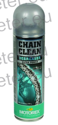 ČISTILO V SPRJU VERIGE POGONSKE MOTOREX 1/500ml Zelo učinkovito sredstvo za razmaščevanje, primerno za vse tipe motociklov. Primerno je za O - rings, X - rings in Z - rings vrste verig. Učinkovito odstranjuje zamaščene in oljne obloge na motorju, sklopki