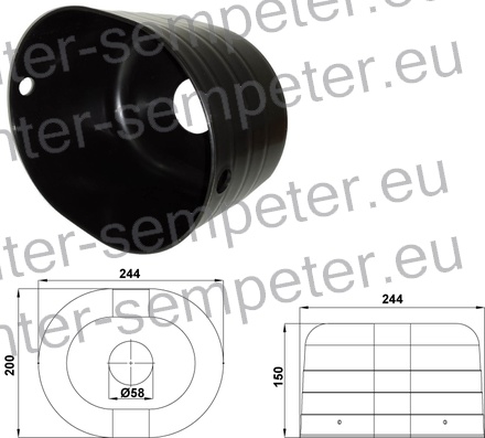 ZAŠČITA KARDANA OSNOVNA OVALNA črna