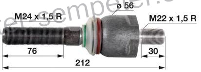 ZGLOB VOLANA AKSIALNI M24x1.5D/22x1.5 D MF - MASSEY FERGUSON 3095 - 3120 - 3125 - 3610 - 3630 - 3635 - 3645 - 3650 - 3655 - 3670 - 3680 - 3690 - 6170 - 6180 - 8110 - 8120 - 8130 - 8140 - 8150 - 8160