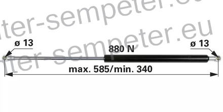 AMORTIZER KABINE L=585 F=880N CASE