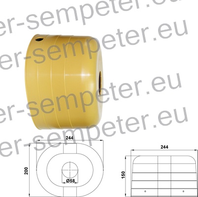 ZAŠČITA KARDANA OSNOVNA OVALNA rumena SIP